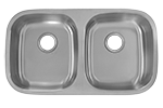 ADA Dual Bowl 50/50 32" Stainless Steel Kirchen Sink by Chemcore Industries