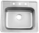 ADA Medium Single Style 25" Stainless Steel Kirchen Sink by Chemcore Industries