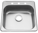 ADA Small Single Style 20" Stainless Steel Kirchen Sink by Chemcore Industries