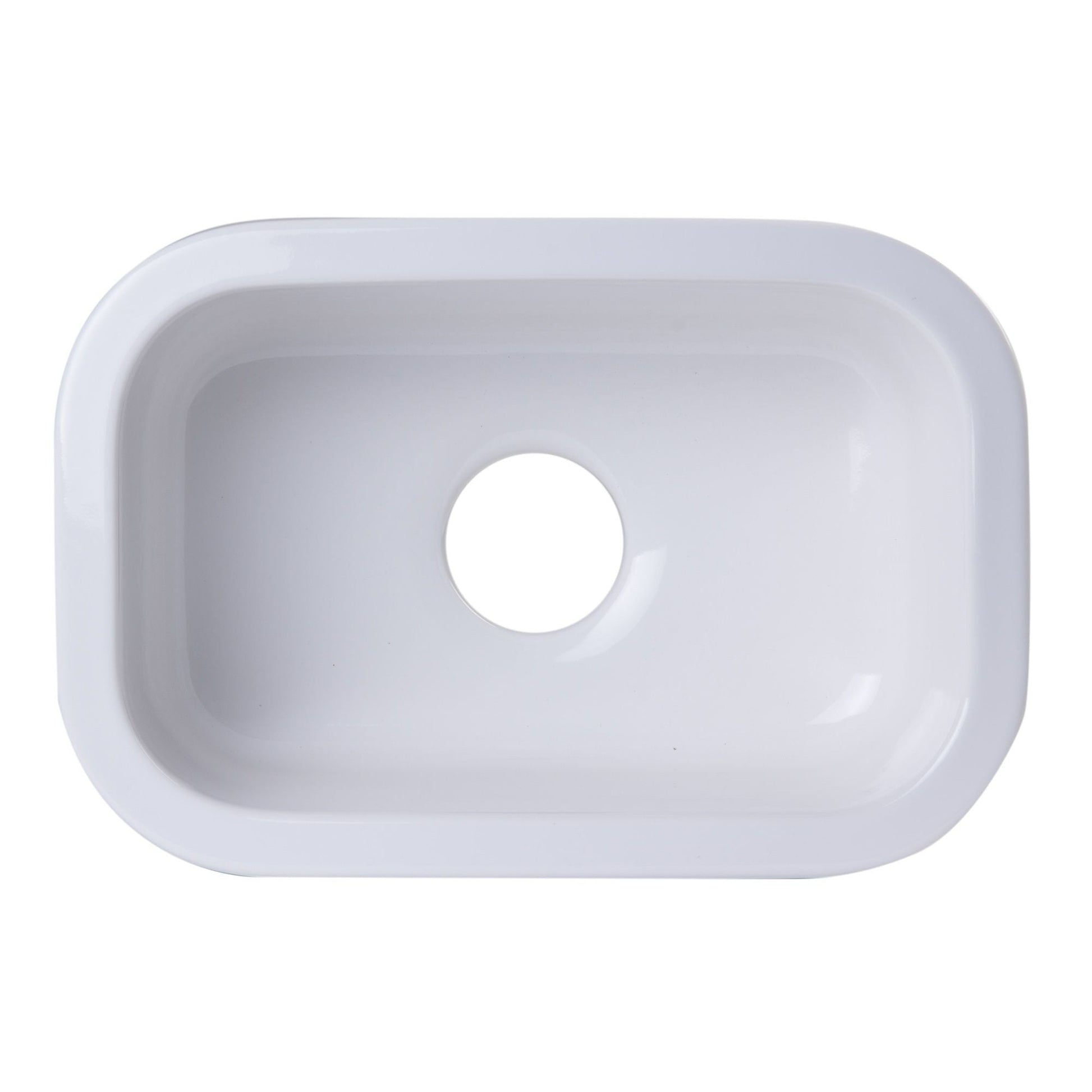 ALFI Brand AB1218 Small Rectangular Fireclay Undermount or Drop In Prep / Bar Sink