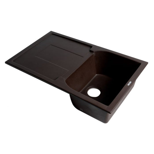 ALFI Brand AB1620DI-C Chocolate 34" Single Bowl Granite Composite Kitchen Sink With Drainboard