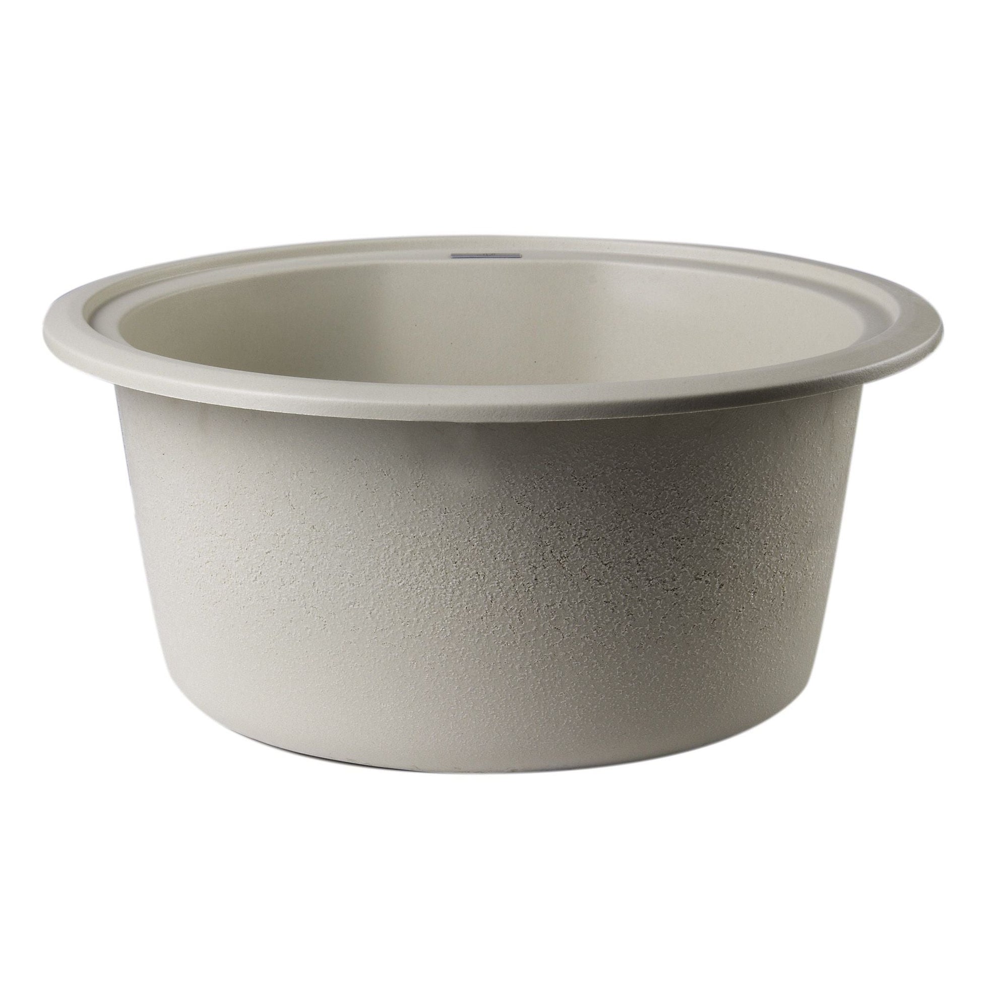 ALFI Brand AB1717DI-B Biscuit 17" Drop-In Round Granite Composite Kitchen Prep Sink