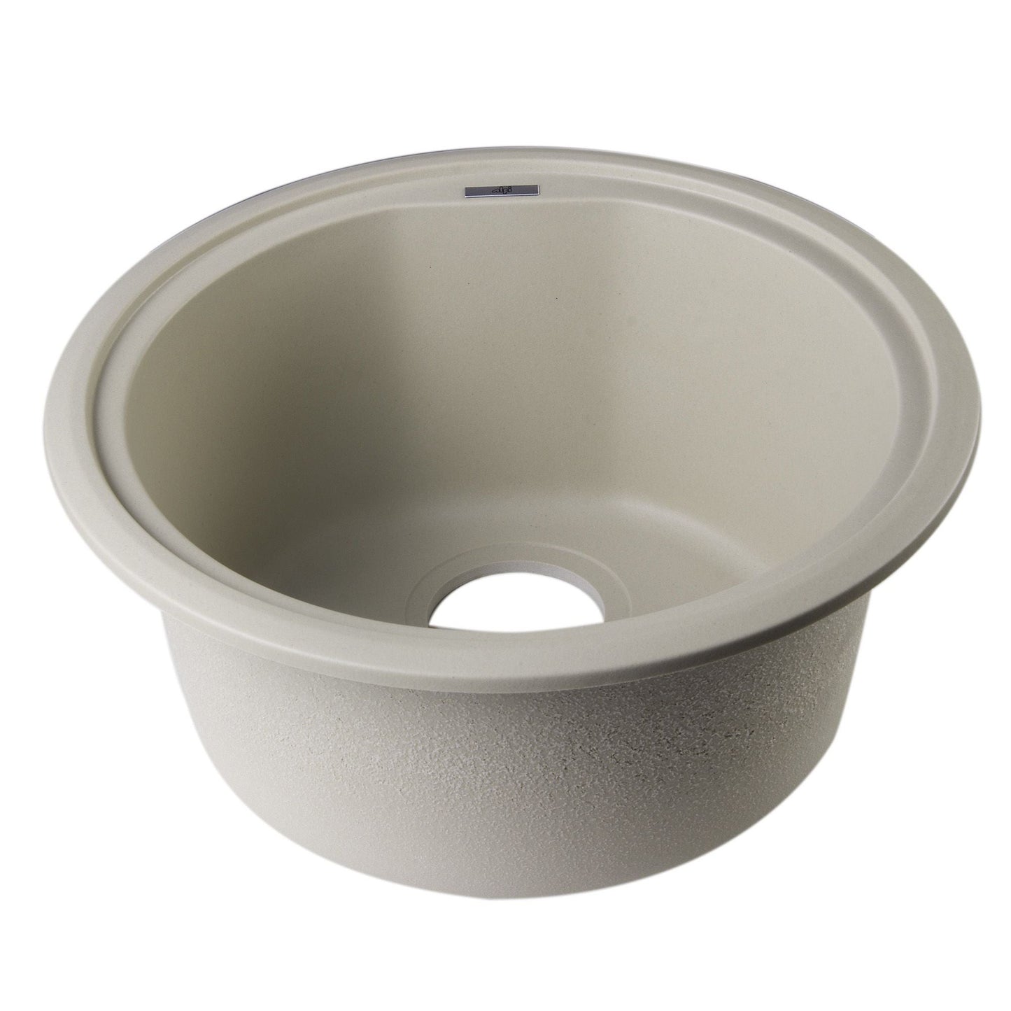 ALFI Brand AB1717DI-B Biscuit 17" Drop-In Round Granite Composite Kitchen Prep Sink