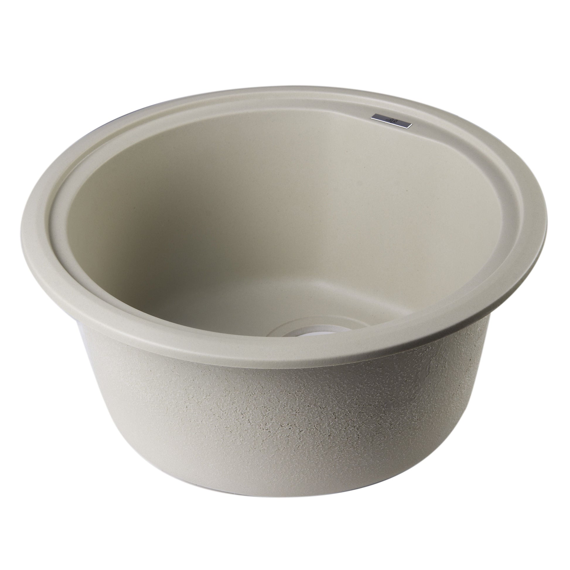 ALFI Brand AB1717DI-B Biscuit 17" Drop-In Round Granite Composite Kitchen Prep Sink