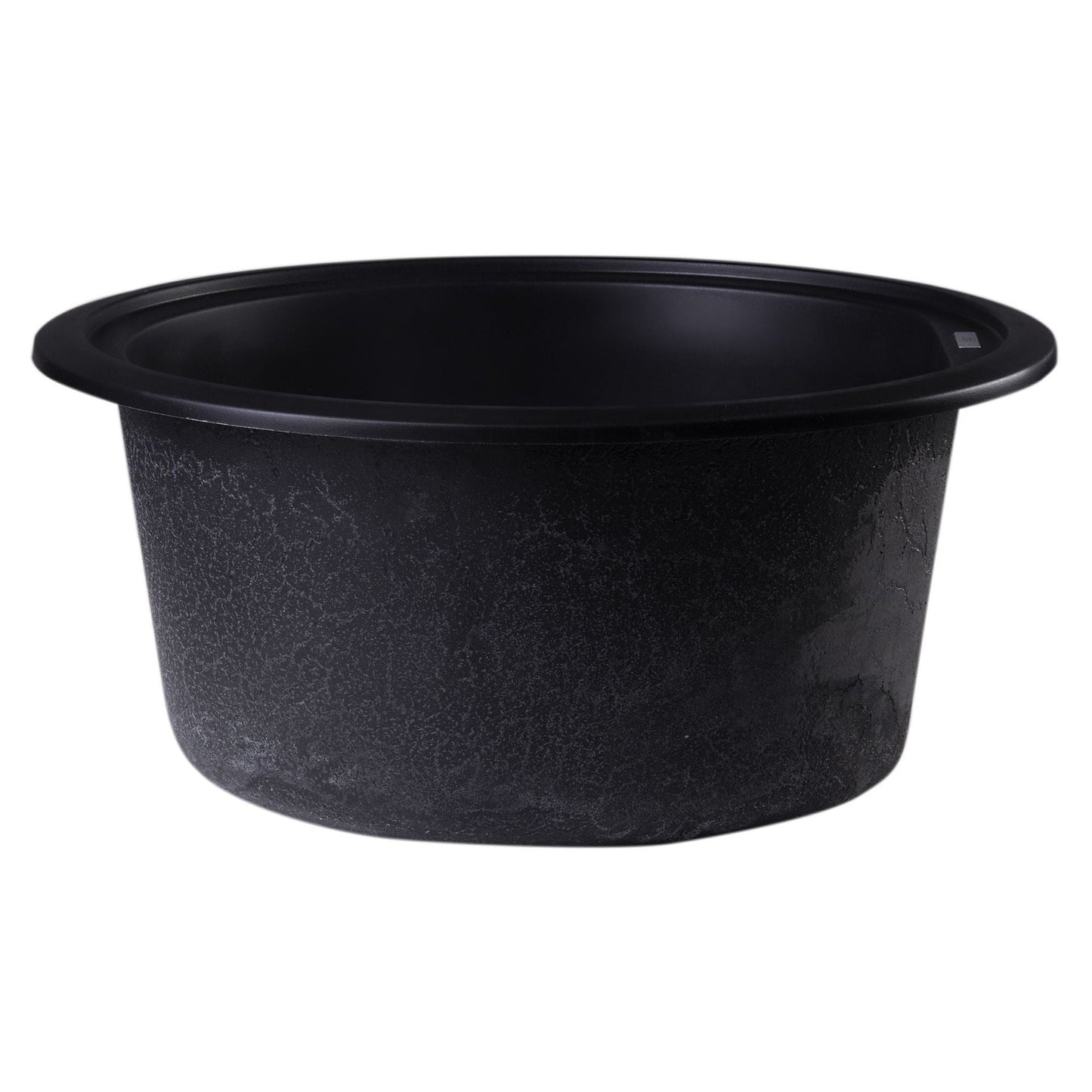ALFI Brand AB1717DI-BLA Black 17" Drop-In Round Granite Composite Kitchen Prep Sink