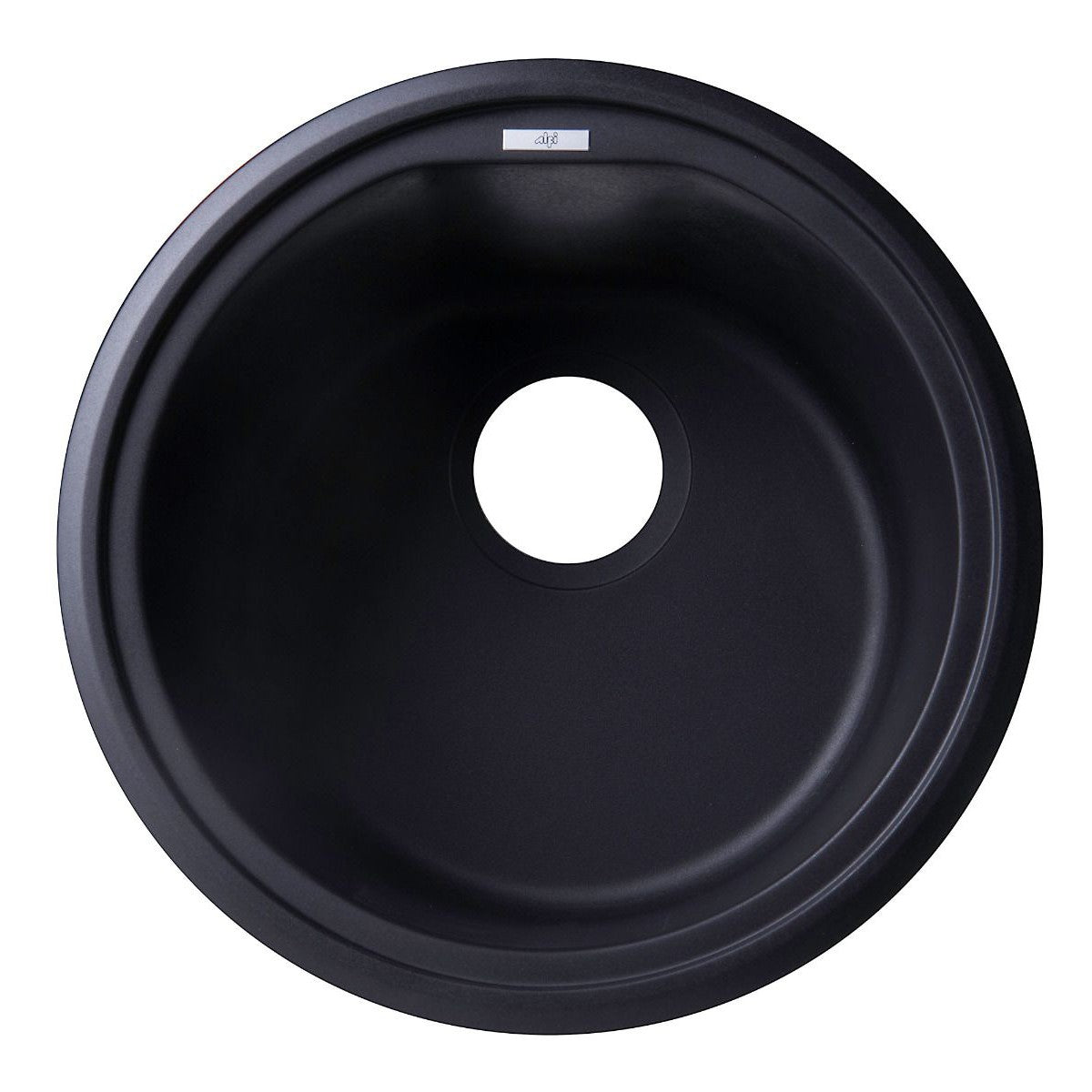 ALFI Brand AB1717UM-BLA Black 17" Undermount Round Granite Composite Kitchen Prep Sink