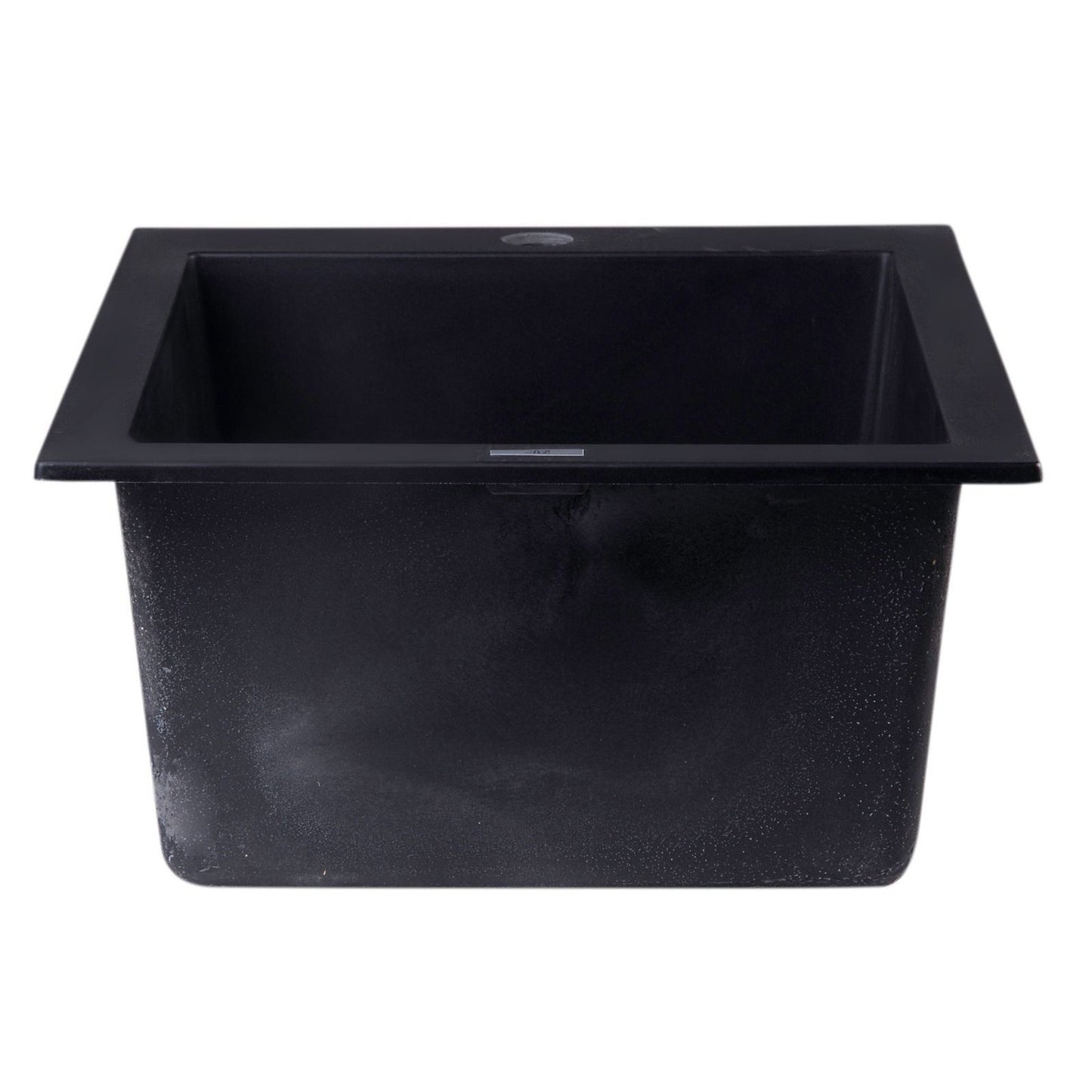 ALFI Brand AB1720DI-BLA Black 17" Drop-In Rectangular Granite Composite Kitchen Prep Sink