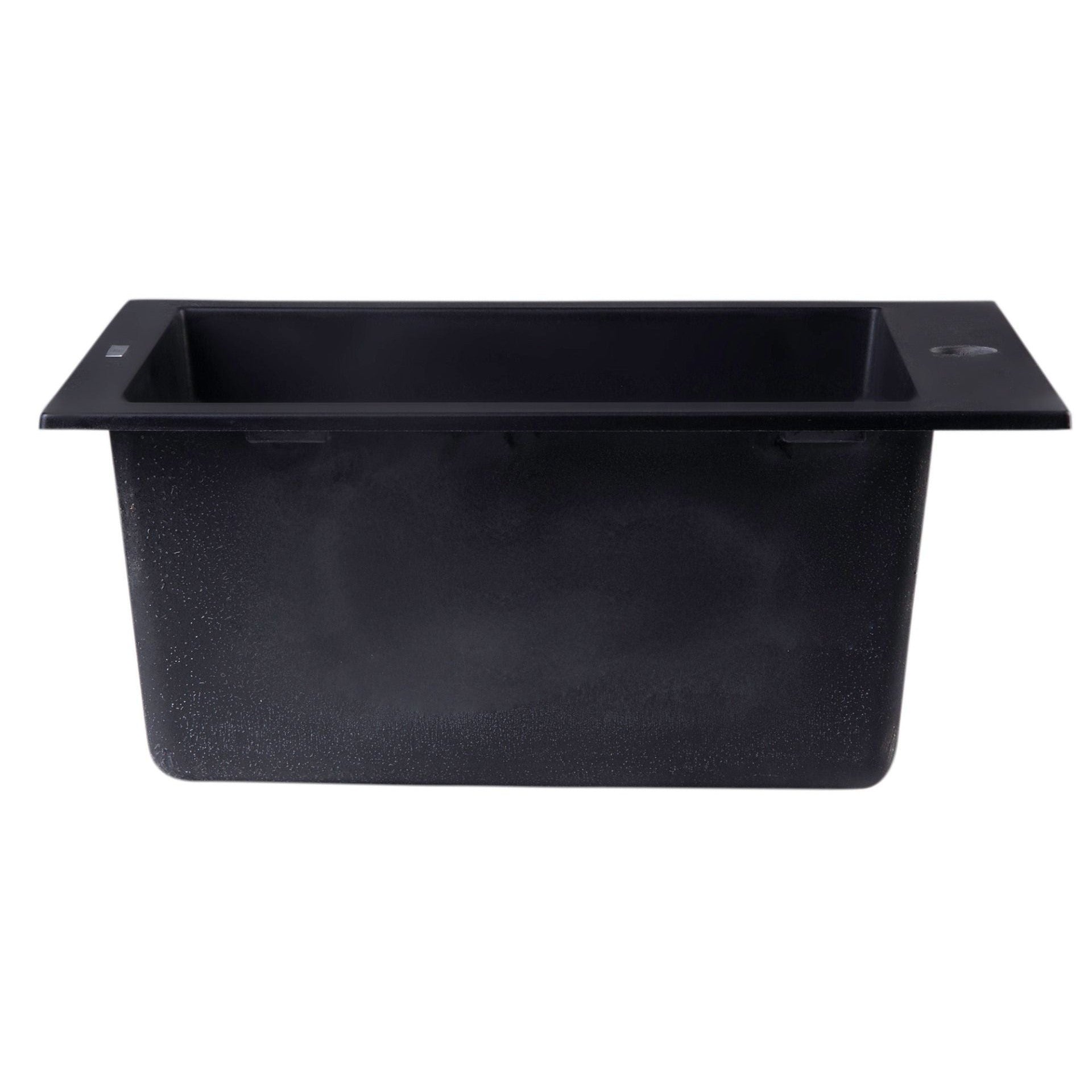 ALFI Brand AB1720DI-BLA Black 17" Drop-In Rectangular Granite Composite Kitchen Prep Sink