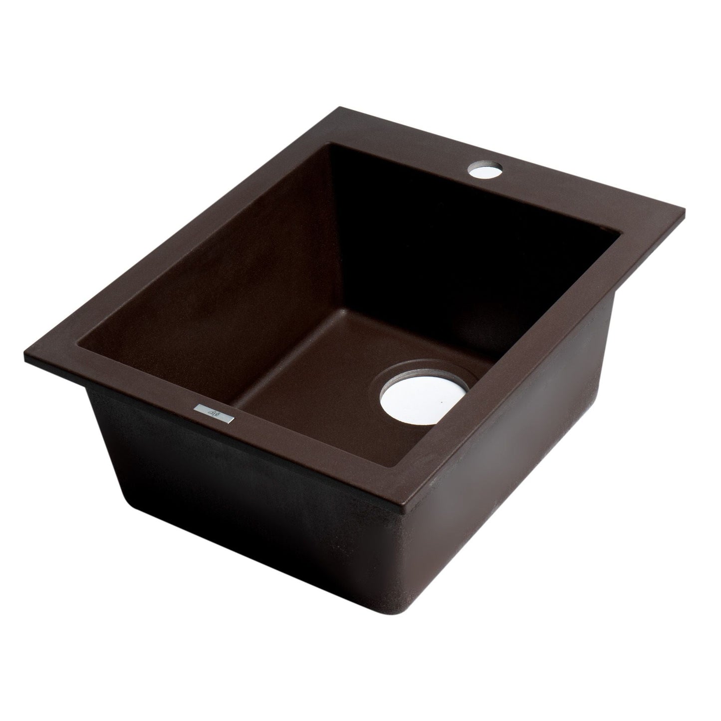 ALFI Brand AB1720DI-C Chocolate 17" Drop-In Rectangular Granite Composite Kitchen Prep Sink