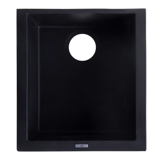 ALFI Brand AB1720UM-BLA Black 17" Undermount Rectangular Granite Composite Kitchen Prep Sink