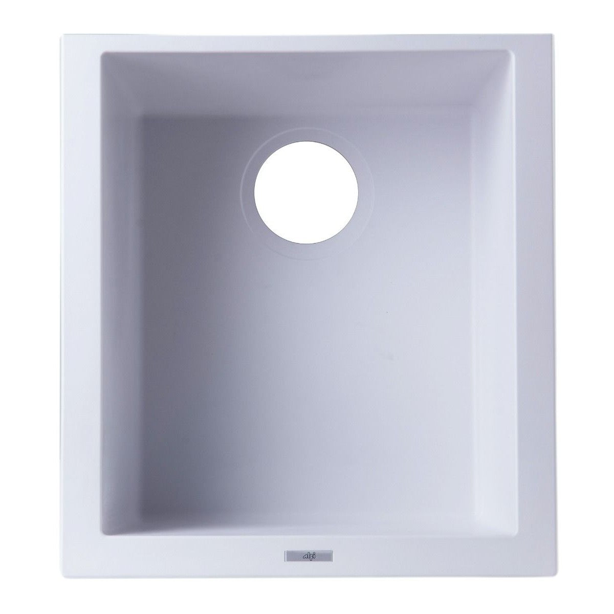 ALFI Brand AB1720UM-W White 17" Undermount Rectangular Granite Composite Kitchen Prep Sink