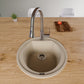 ALFI Brand AB2020DI-B Biscuit 20" Drop-In Round Granite Composite Kitchen Prep Sink