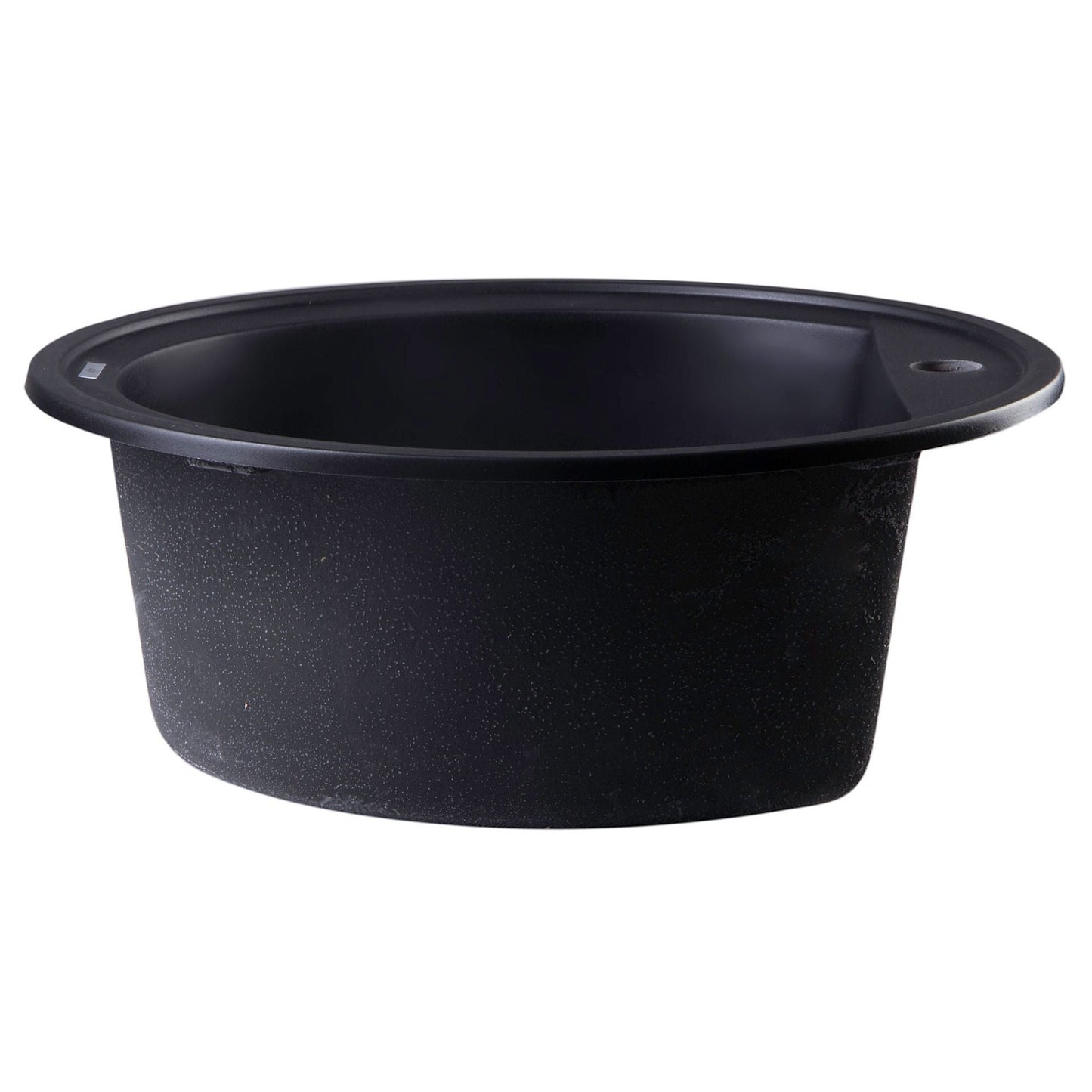 ALFI Brand AB2020DI-BLA Black 20" Drop-In Round Granite Composite Kitchen Prep Sink