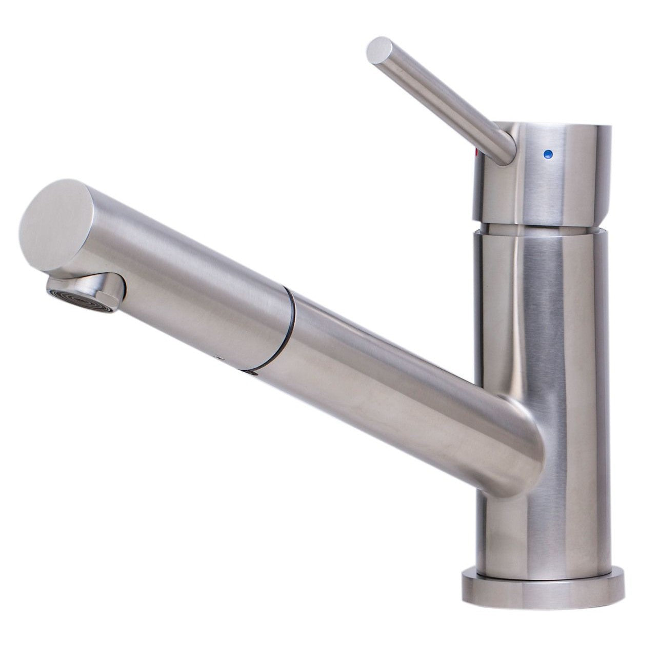 ALFI Brand AB2025-BSS Solid Brushed Stainless Steel Pull Out Single Hole Kitchen Faucet