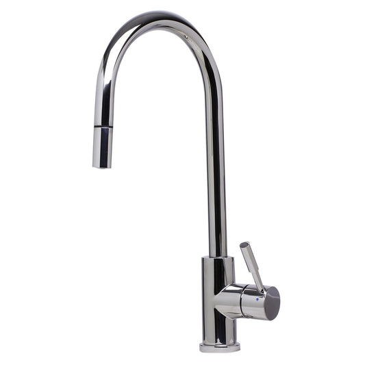 ALFI Brand AB2028-PSS Solid Polished Stainless Steel Single Hole Pull Down Kitchen Faucet