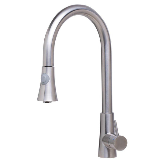 ALFI Brand AB2034-BSS Solid Brushed Stainless Steel Pull Down Single Hole Kitchen Faucet