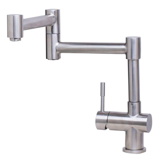 ALFI Brand AB2038-BSS Solid Brushed Stainless Steel Retractable Single Hole Kitchen Faucet