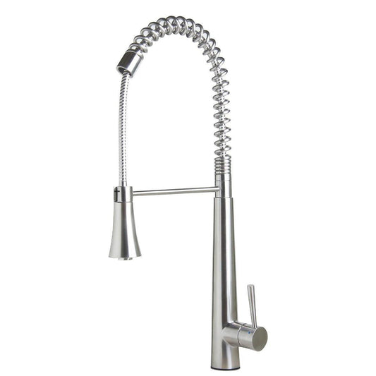 ALFI Brand AB2039S Solid Stainless Steel Commercial Spring Kitchen Faucet with Pull Down Shower Spray