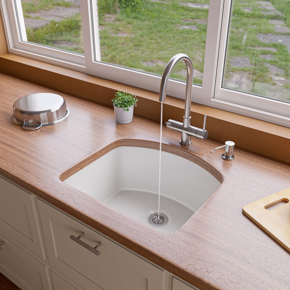ALFI Brand AB2042-BSS Brushed Stainless Steel Kitchen Faucet/Drinking Water