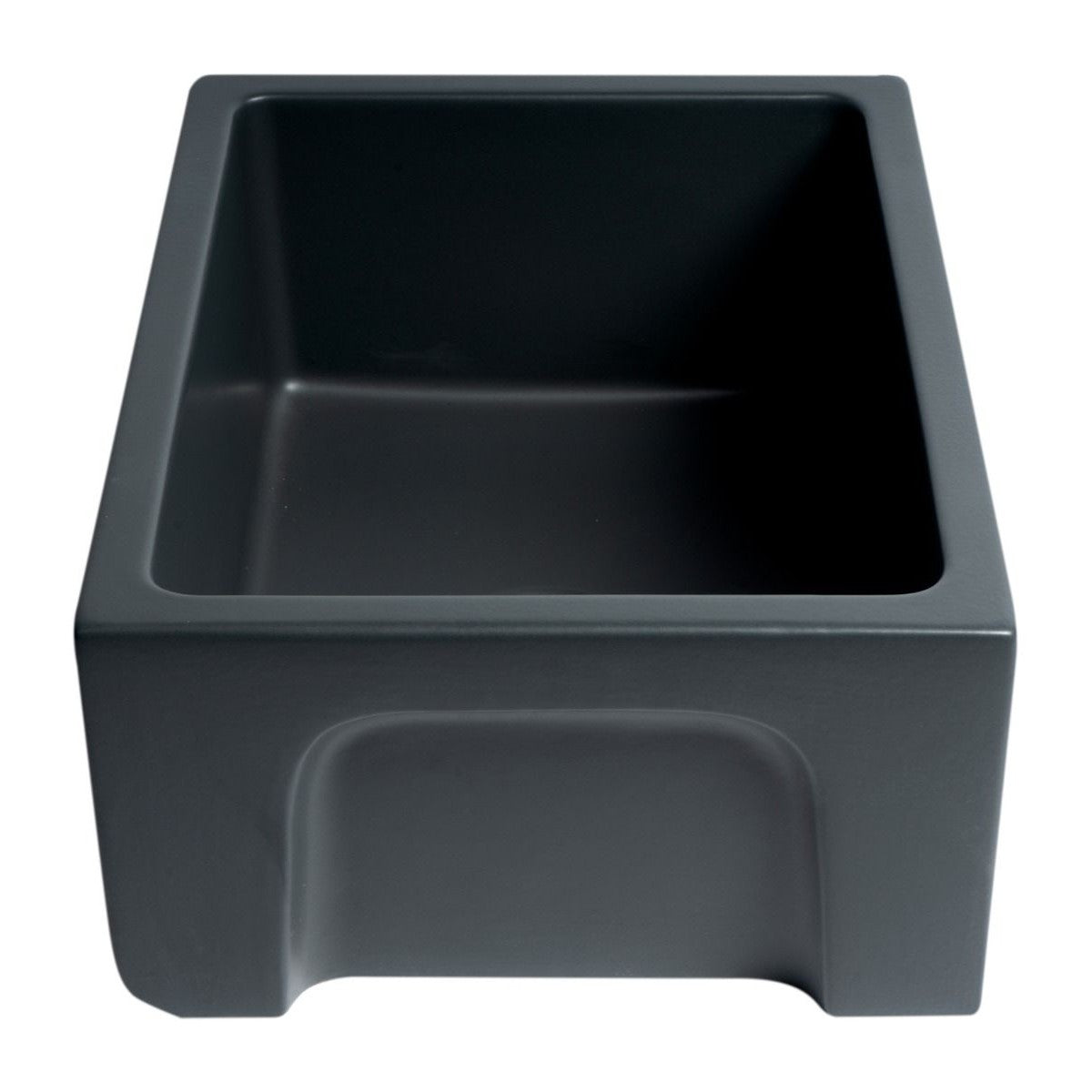 ALFI Brand AB2418HS-BM 24" Black Matte Reversible Smooth / Fluted Single Bowl Fireclay Farm Sink