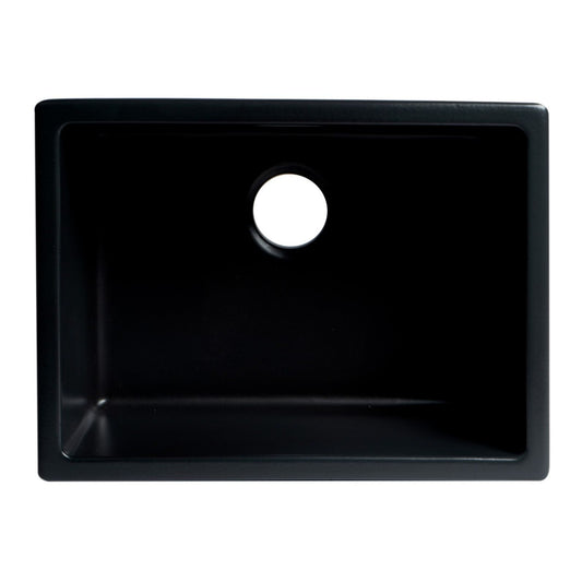 ALFI Brand AB2418UD-BM 24" Black Matte 24" x 18" Fireclay Undermount / Drop In Fireclay Kitchen Sink