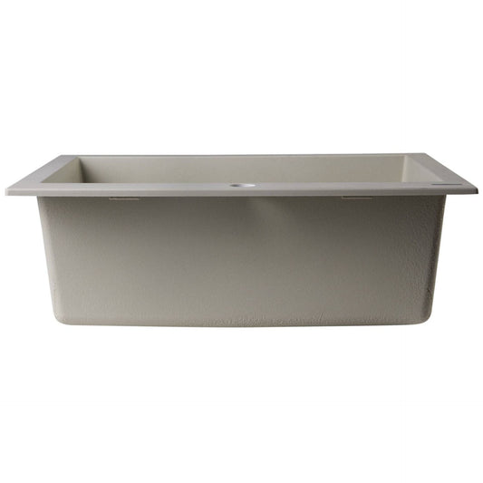 ALFI Brand AB2420DI-B Biscuit 24" Drop-In Single Bowl Granite Composite Kitchen Sink