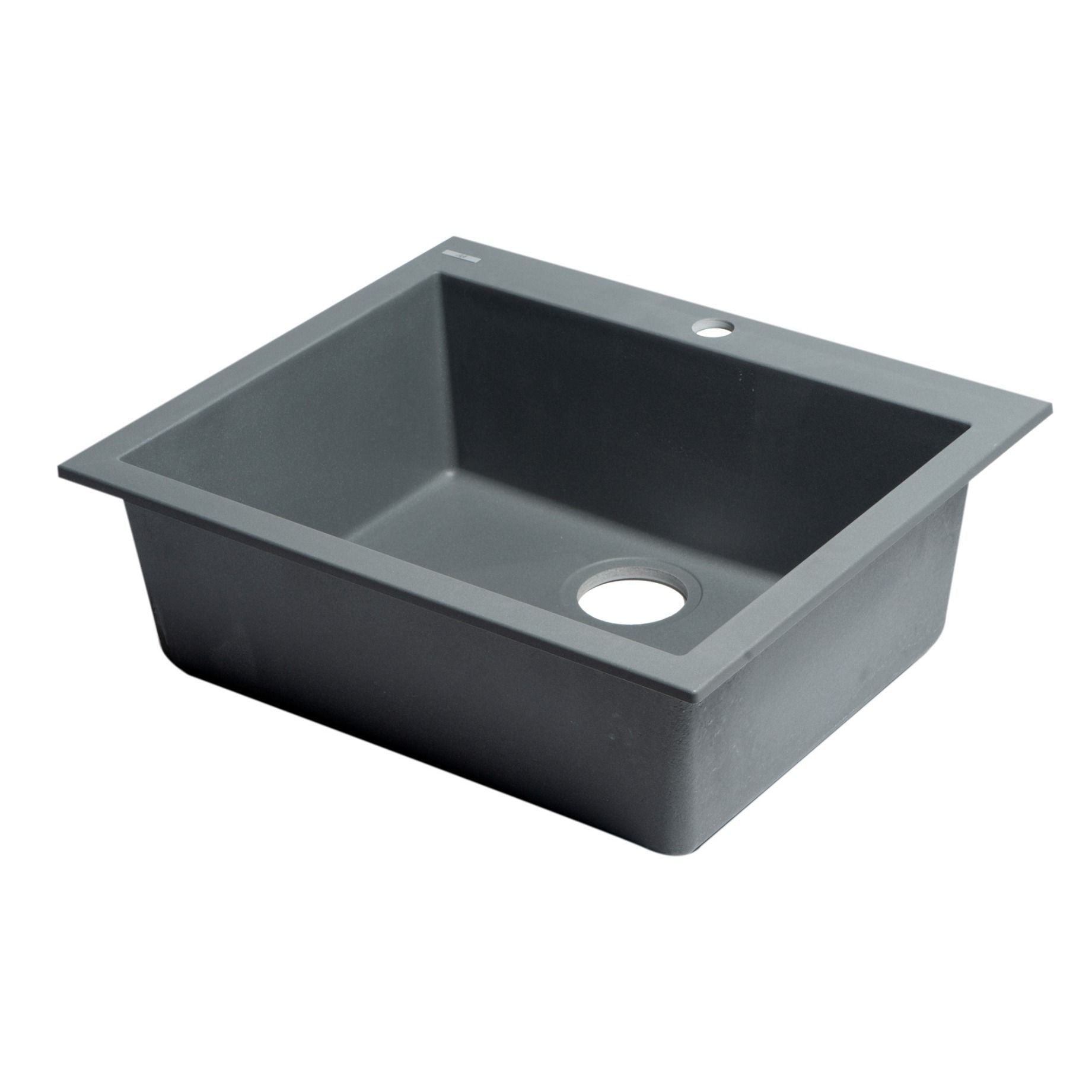 ALFI Brand AB2420DI-T Titanium 24" Drop-In Single Bowl Granite Composite Kitchen Sink