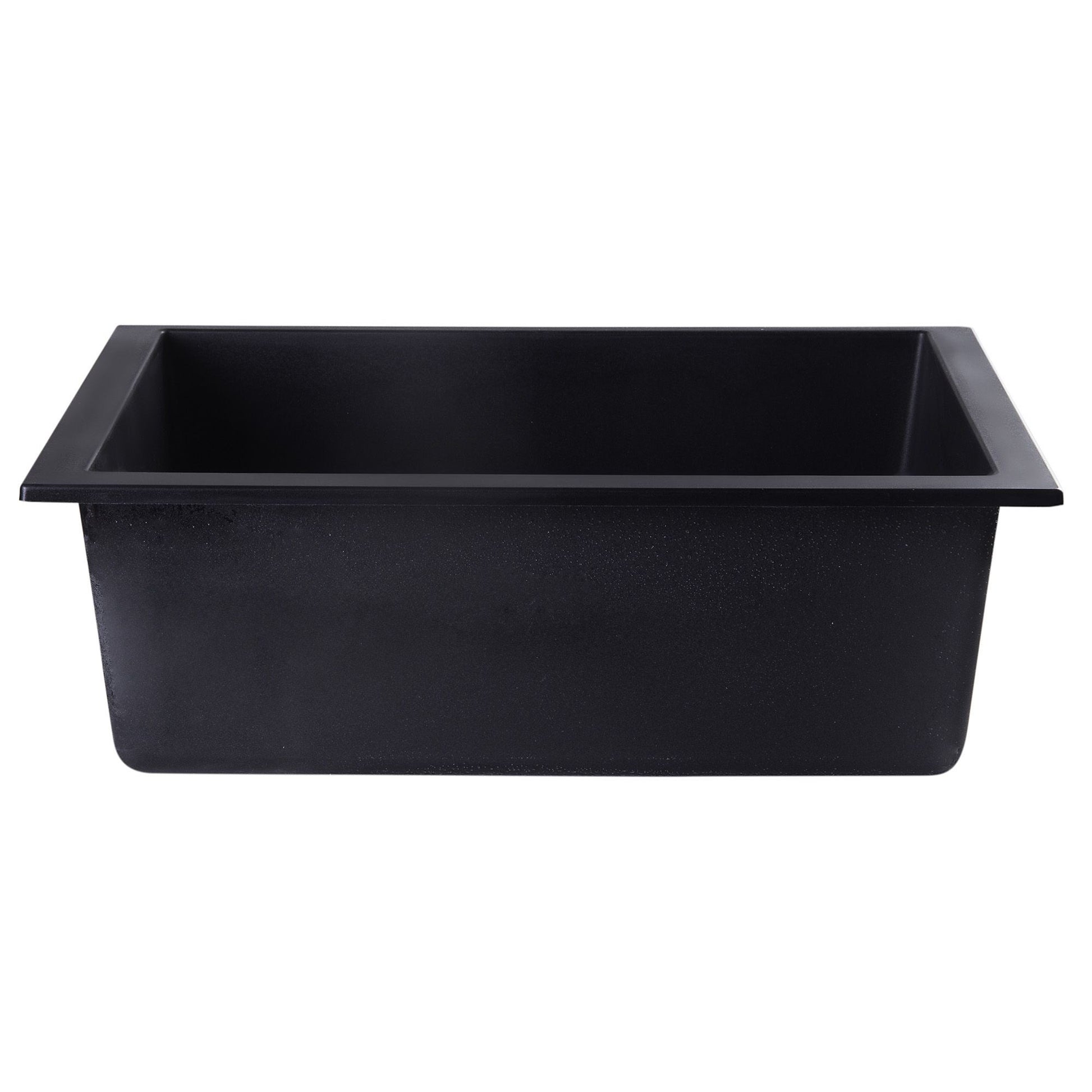 ALFI Brand AB2420UM-BLA Black 24" Undermount Single Bowl Granite Composite Kitchen Sink