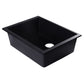 ALFI Brand AB2420UM-BLA Black 24" Undermount Single Bowl Granite Composite Kitchen Sink