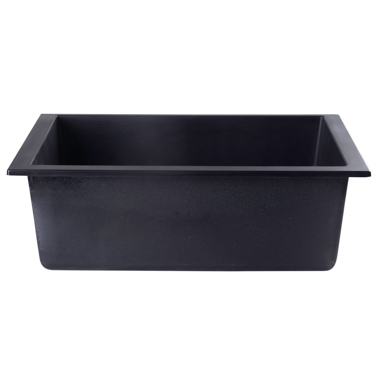 ALFI Brand AB2420UM-BLA Black 24" Undermount Single Bowl Granite Composite Kitchen Sink