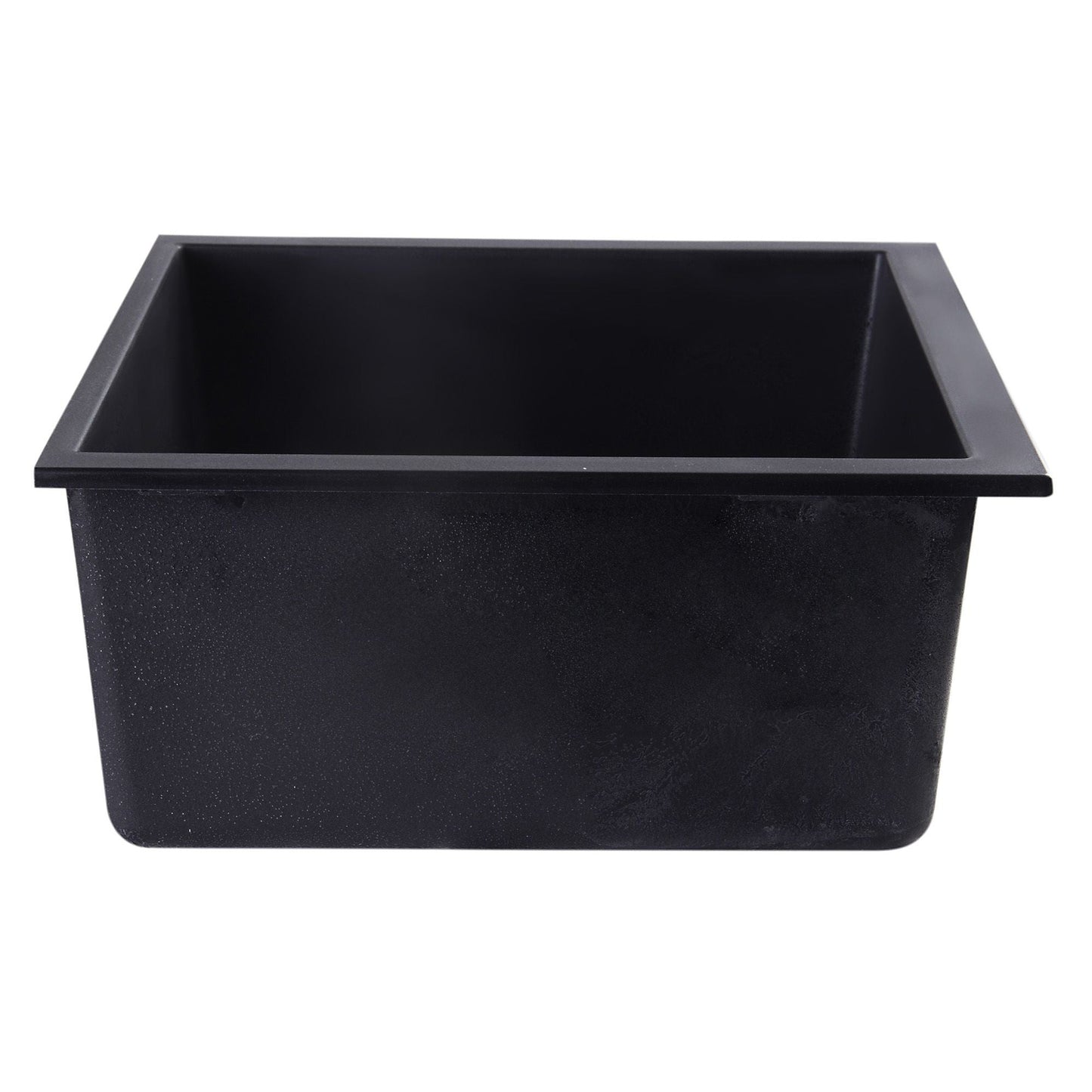 ALFI Brand AB2420UM-BLA Black 24" Undermount Single Bowl Granite Composite Kitchen Sink