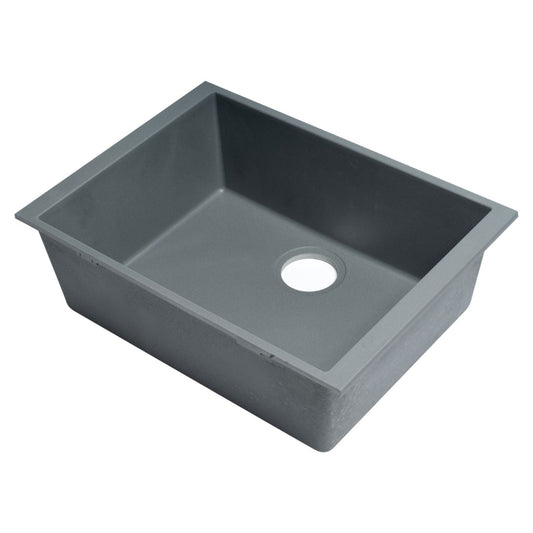 ALFI Brand AB2420UM-T Titanium 24" Undermount Single Bowl Granite Composite Kitchen Sink