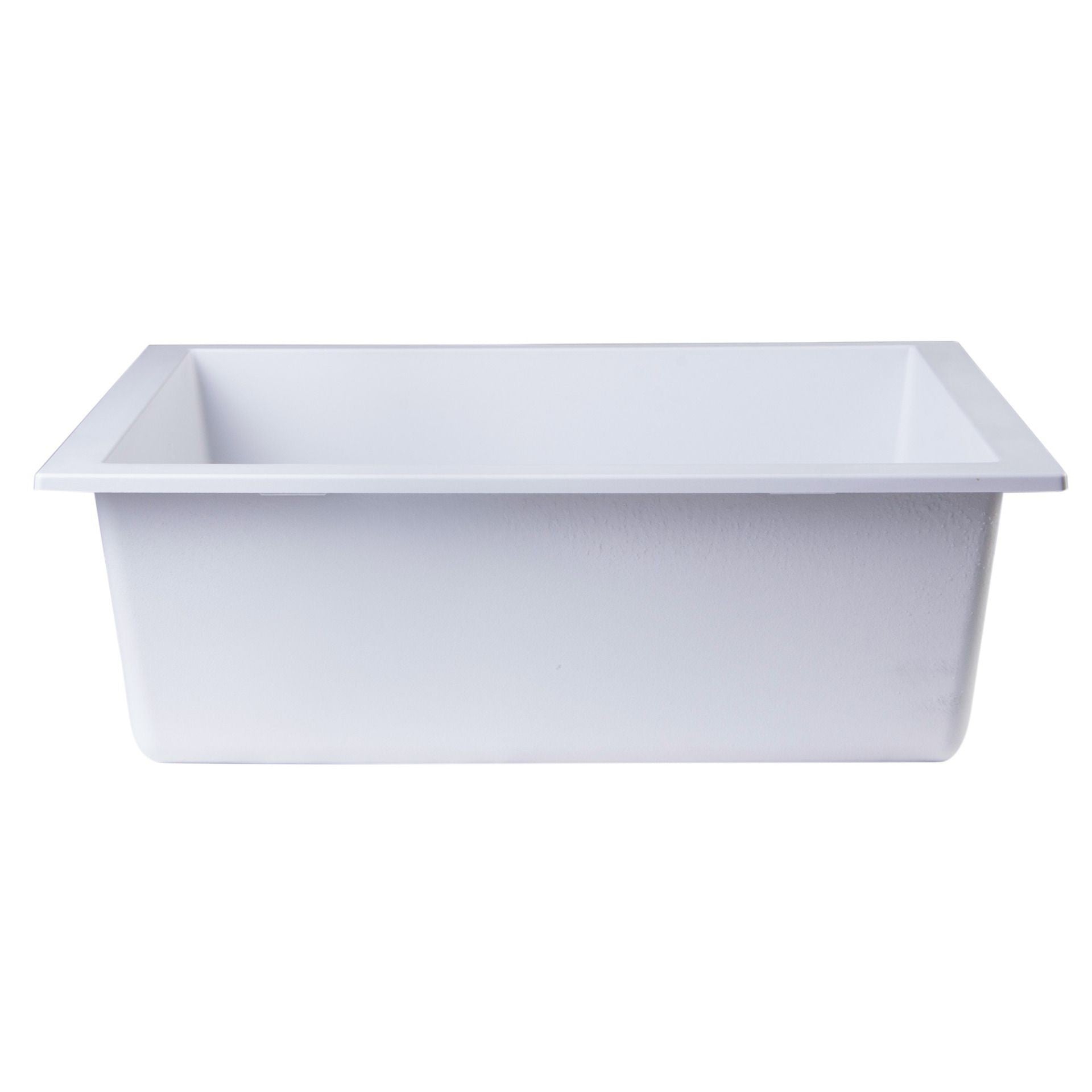 ALFI Brand AB2420UM-W White 24" Undermount Single Bowl Granite Composite Kitchen Sink