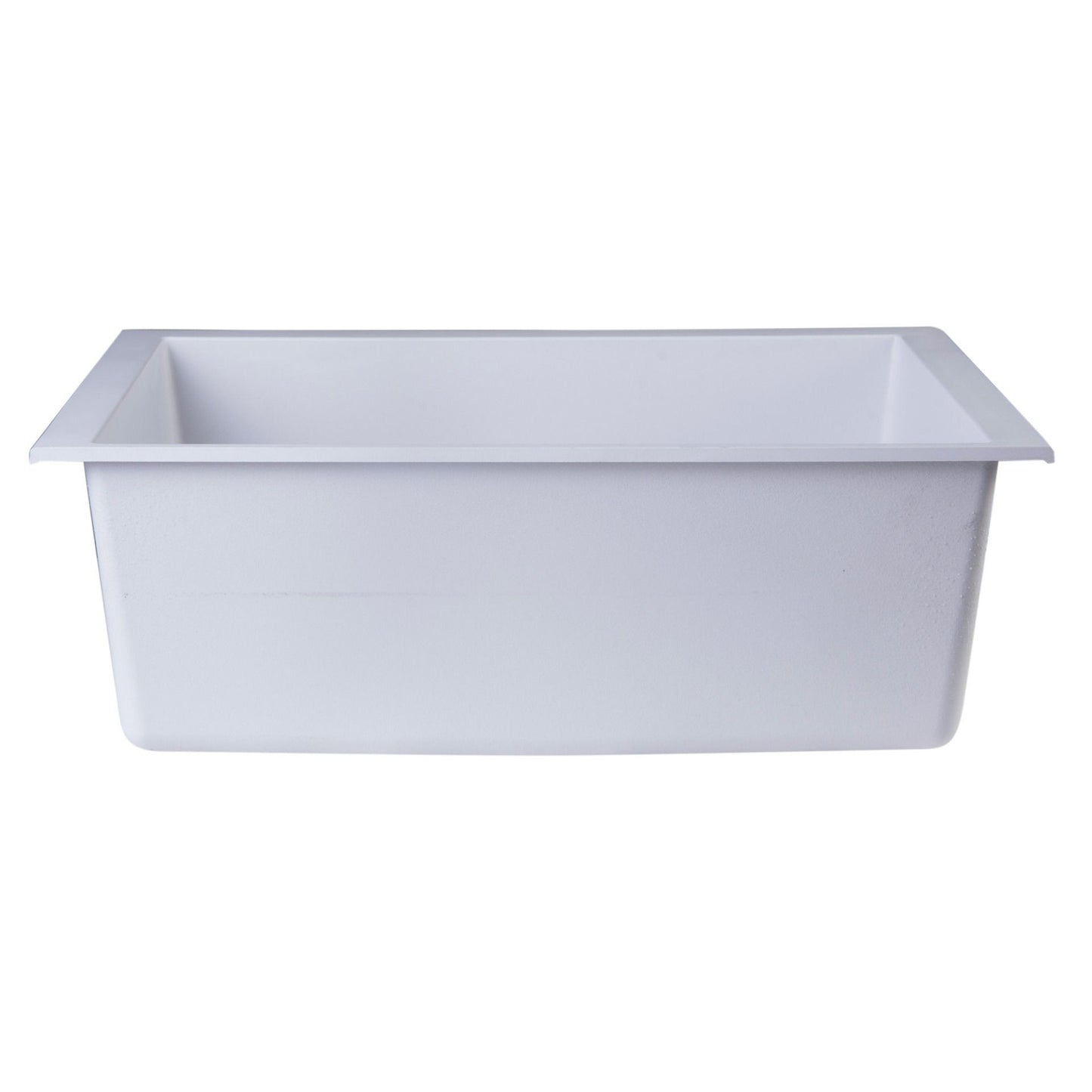 ALFI Brand AB2420UM-W White 24" Undermount Single Bowl Granite Composite Kitchen Sink