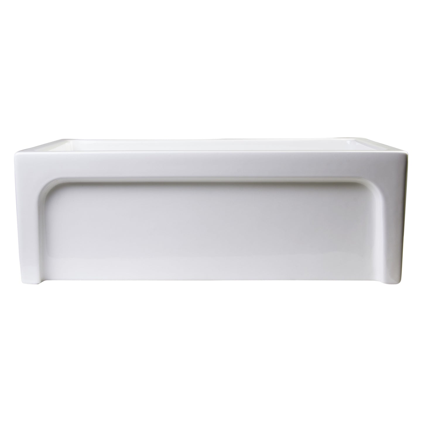 ALFI Brand AB3018ARCH-W 30" White Arched Apron Thick Wall Fireclay Single Bowl Farm Sink