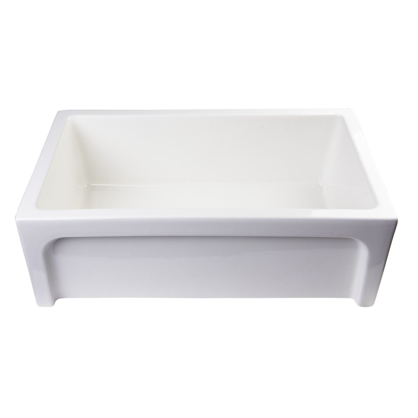 ALFI Brand AB3018ARCH-W 30" White Arched Apron Thick Wall Fireclay Single Bowl Farm Sink