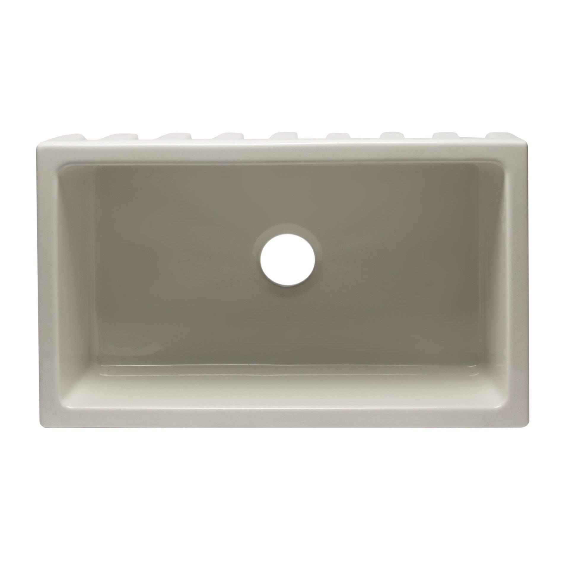 ALFI Brand AB3018HS-B 30 inch Biscuit Reversible Smooth / Fluted Single Bowl Fireclay Farm Sink