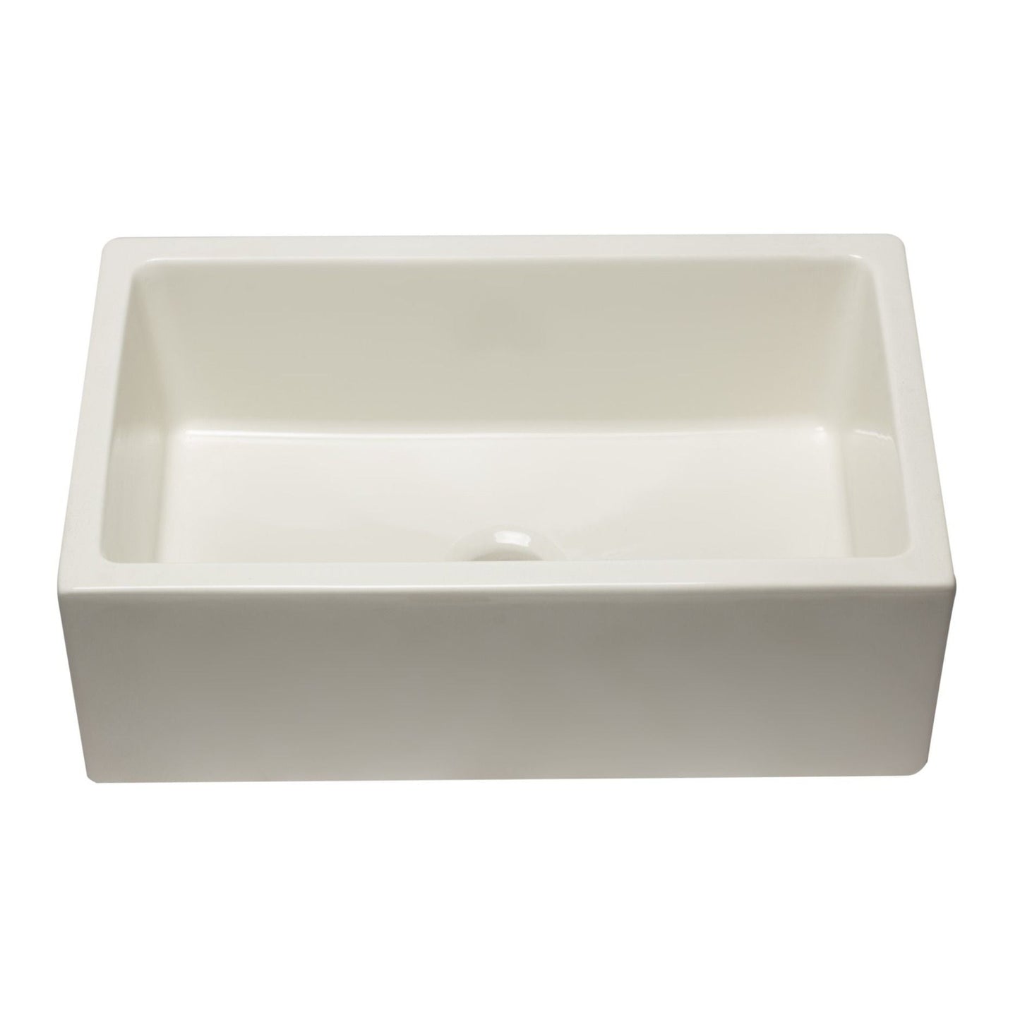 ALFI Brand AB3018HS-B 30 inch Biscuit Reversible Smooth / Fluted Single Bowl Fireclay Farm Sink