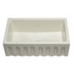 ALFI Brand AB3018HS-B 30 inch Biscuit Reversible Smooth / Fluted Single Bowl Fireclay Farm Sink