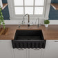 ALFI Brand AB3018HS-BM 30" Black Matte Reversible Smooth / Fluted Single Bowl Fireclay Farm Sink