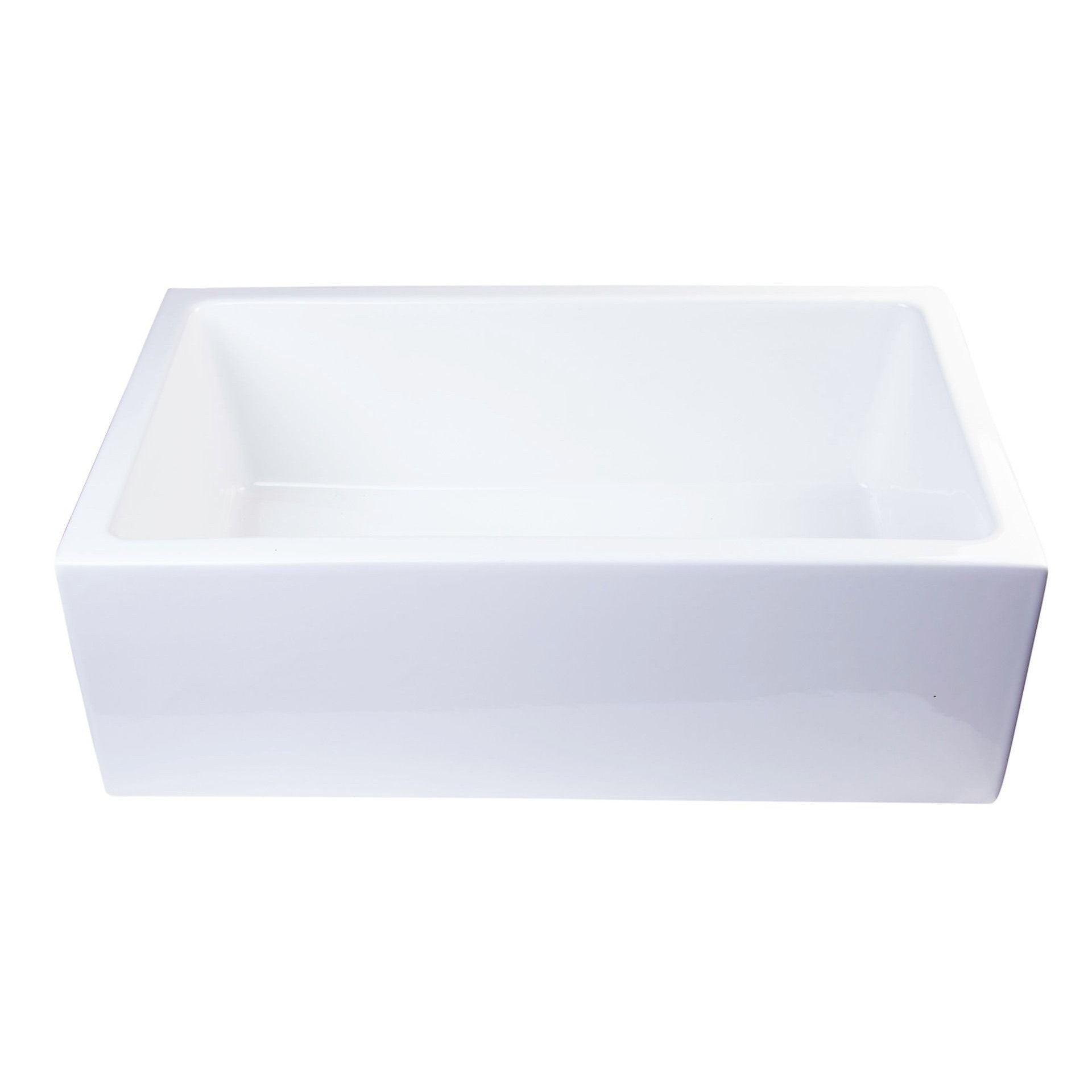 ALFI Brand AB3018SB-W 30" White Smooth Apron Solid Thick Wall Fireclay Single Bowl Farm Sink