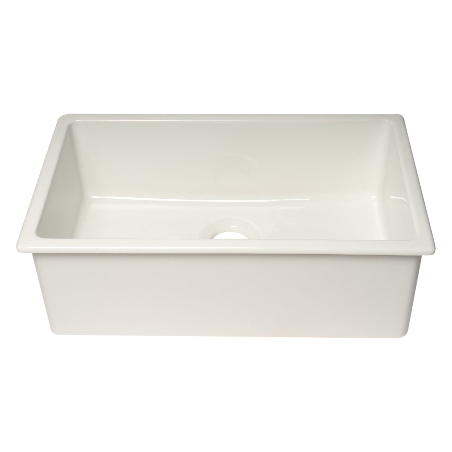 ALFI Brand AB3018UD-W 30" White Undermount / Drop In Fireclay Kitchen Sink