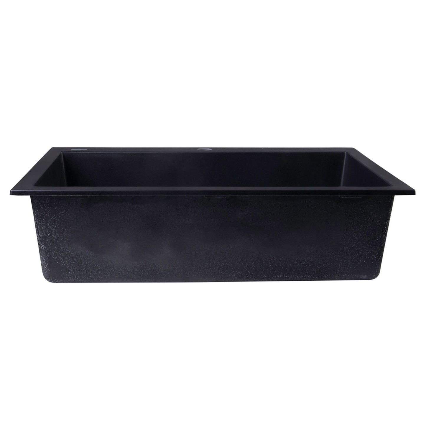 ALFI Brand AB3020DI-BLA Black 30" Drop-In Single Bowl Granite Composite Kitchen Sink