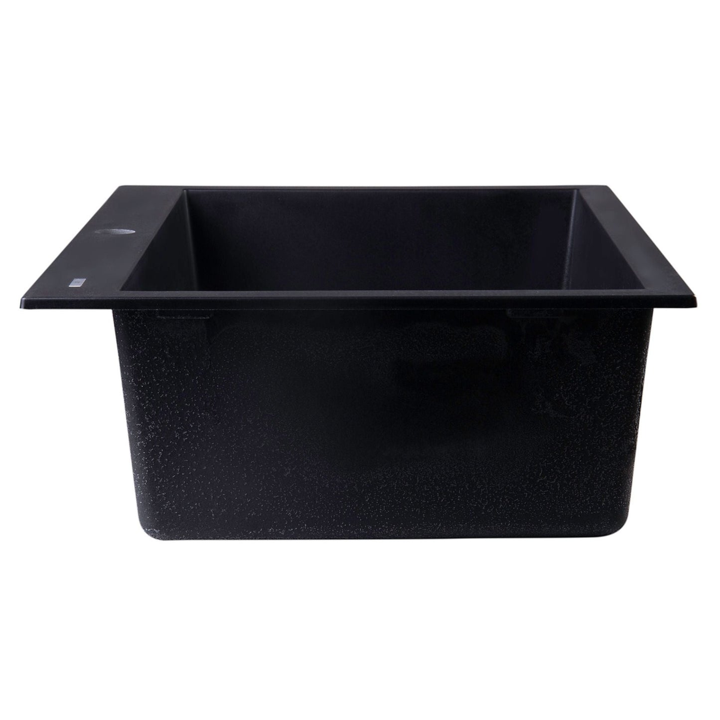 ALFI Brand AB3020DI-BLA Black 30" Drop-In Single Bowl Granite Composite Kitchen Sink