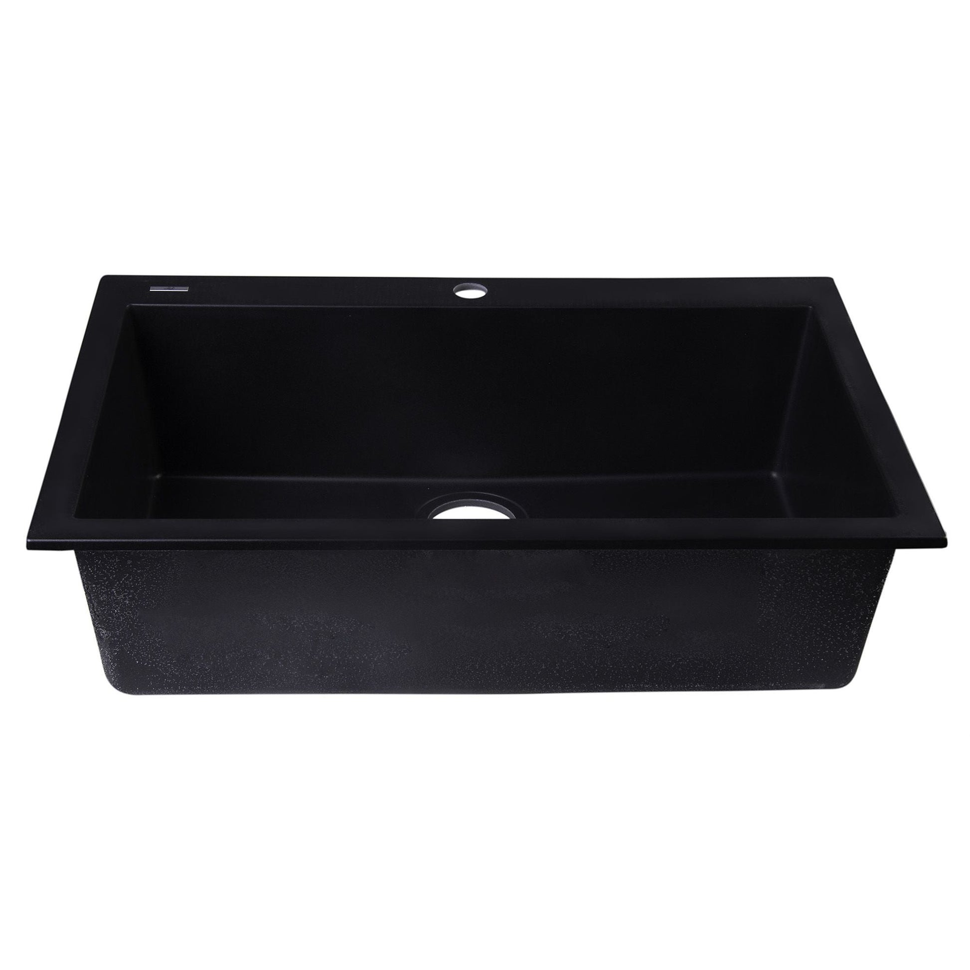 ALFI Brand AB3020DI-BLA Black 30" Drop-In Single Bowl Granite Composite Kitchen Sink