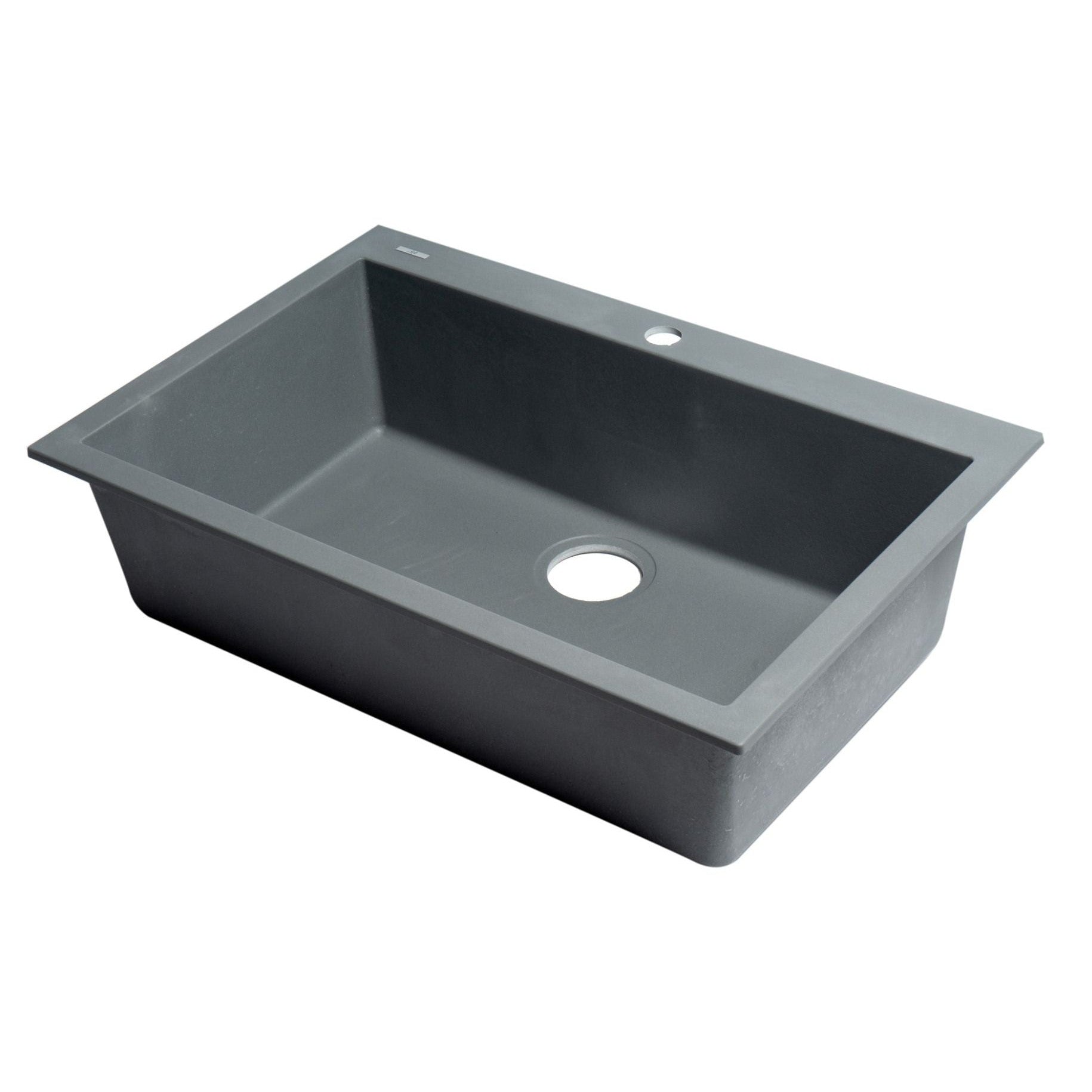 ALFI Brand AB3020DI-T Titanium 30" Drop-In Single Bowl Granite Composite Kitchen Sink