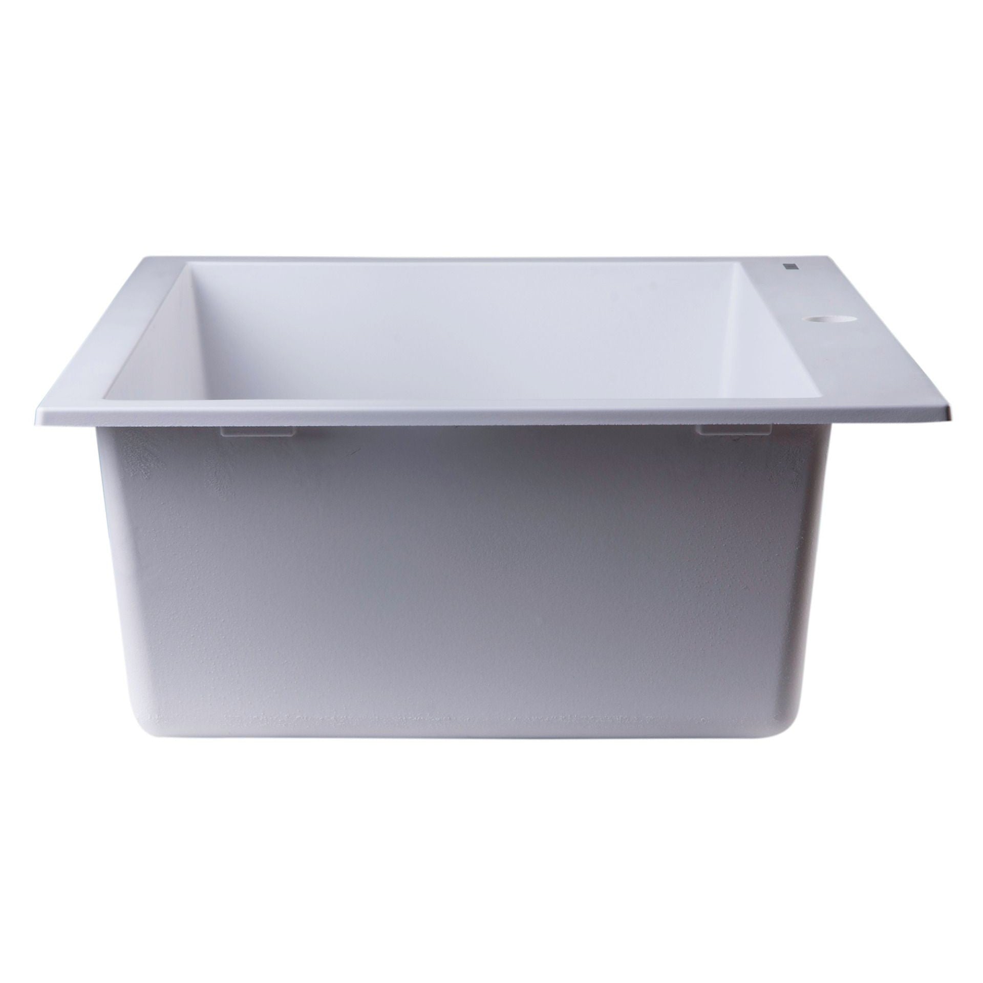 ALFI Brand AB3020DI-W White 30" Drop-In Single Bowl Granite Composite Kitchen Sink