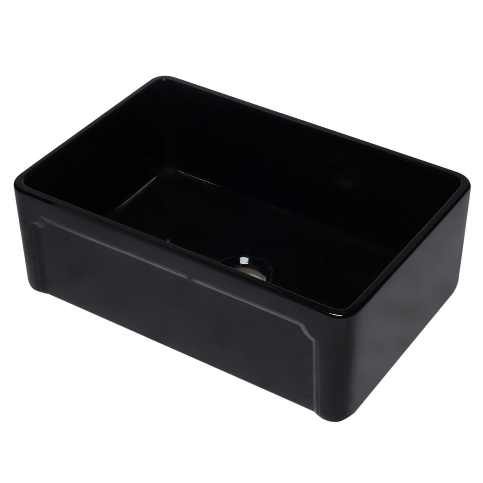 ALFI Brand AB3020SB-BG 30 inch Black Reversible Single Fireclay Farmhouse Kitchen Sink