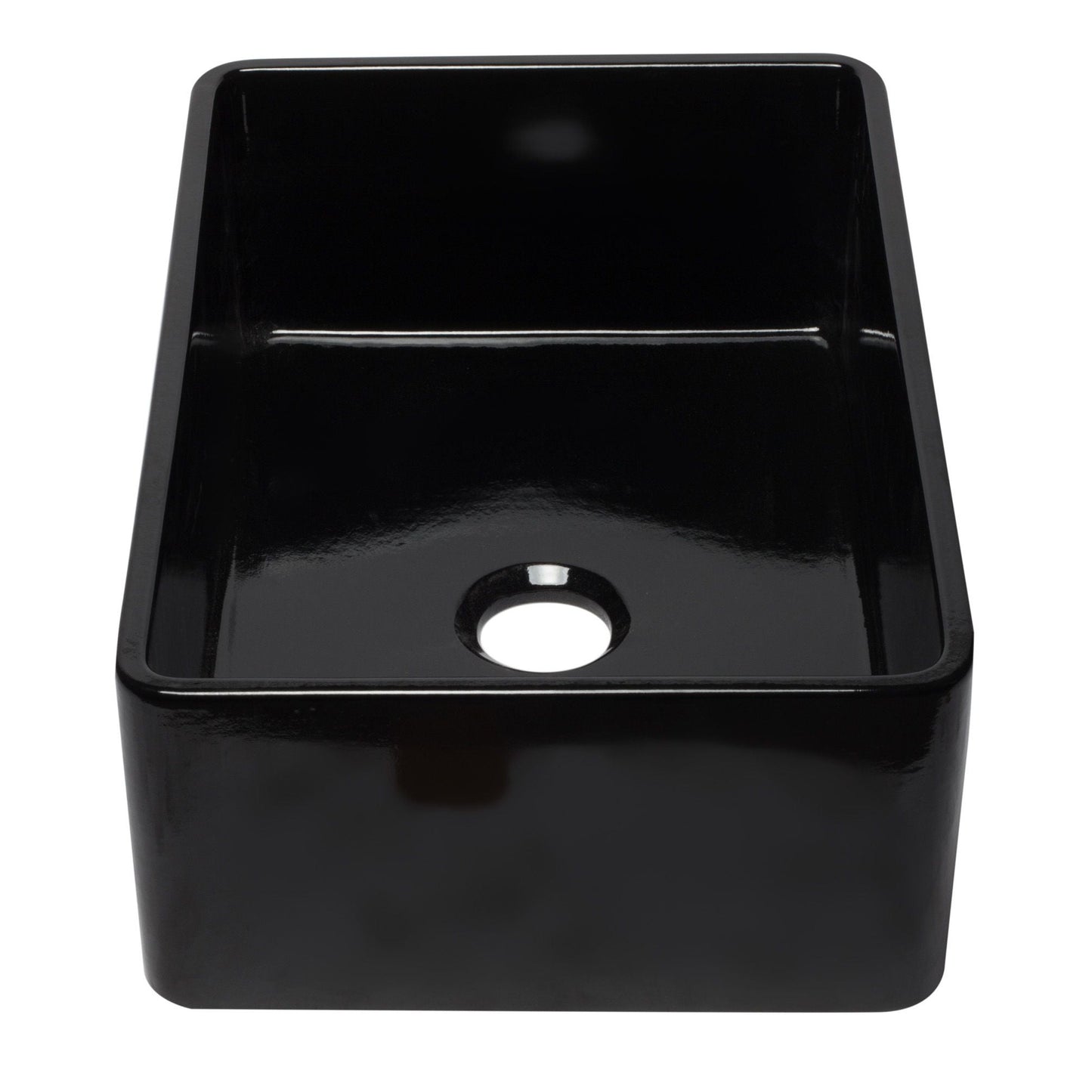 ALFI Brand AB3020SB-BG 30 inch Black Reversible Single Fireclay Farmhouse Kitchen Sink