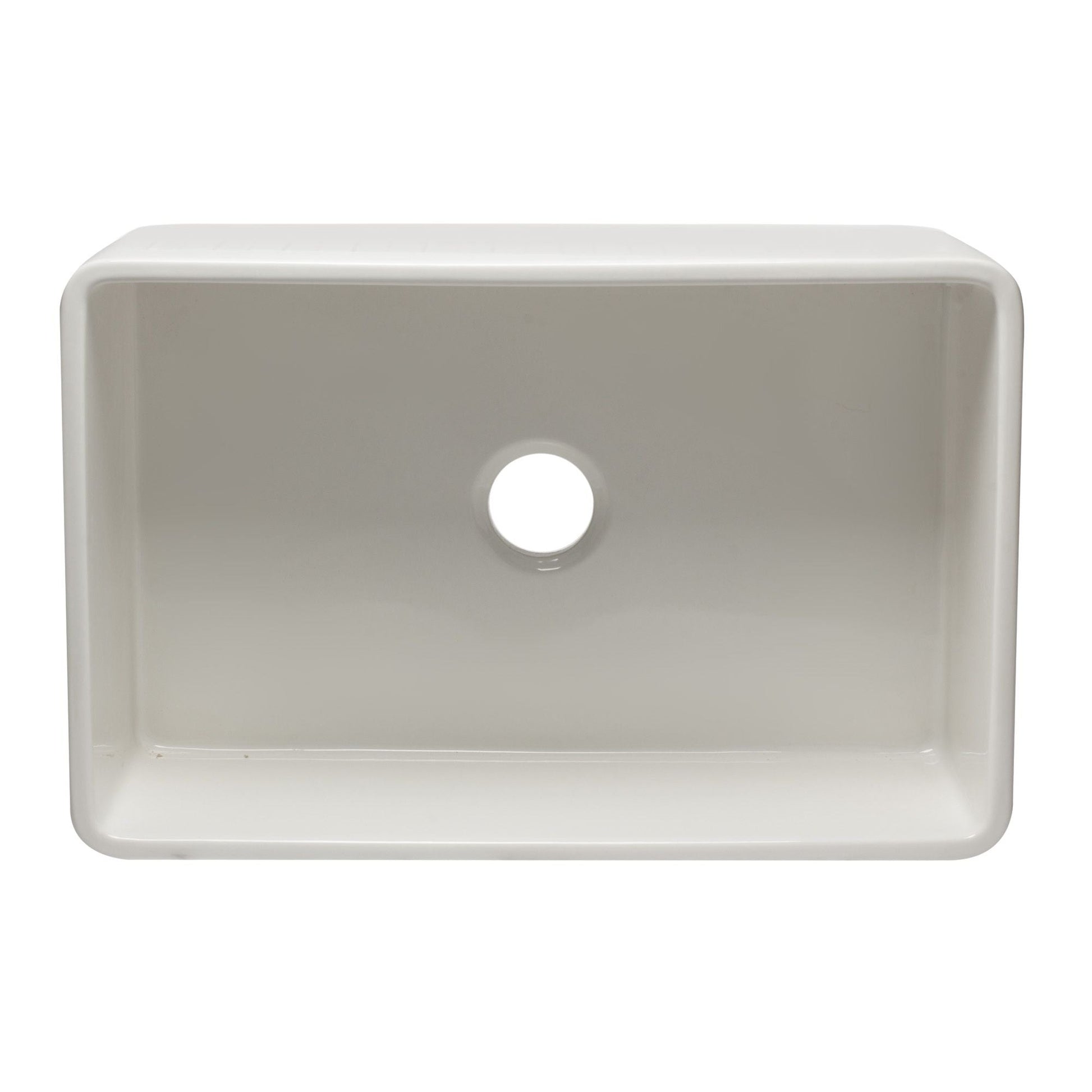 ALFI Brand AB3020SB-W 30 inch White Reversible Single Fireclay Farmhouse Kitchen Sink